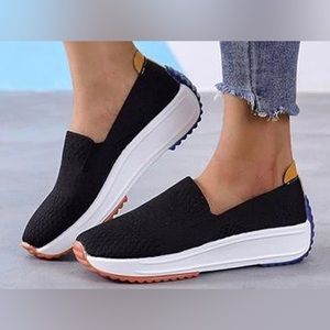 Black slip ons never worn from amazon size 9.5-10/42. Original packaging.